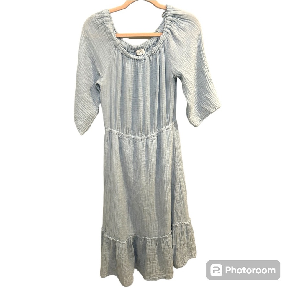 Michael Stars Gauzy Cotton Maxi Dress Sky Blue EUC size Medium L0655
